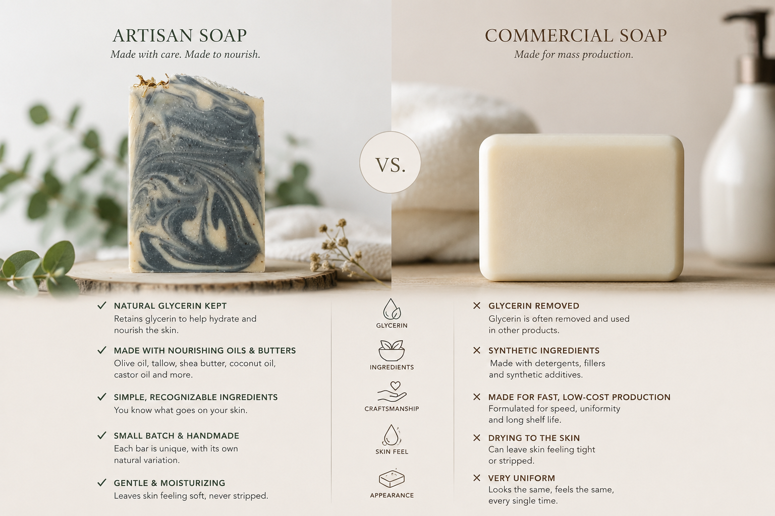 Artisan Soap vs Commercial Soap : What’s the Difference?