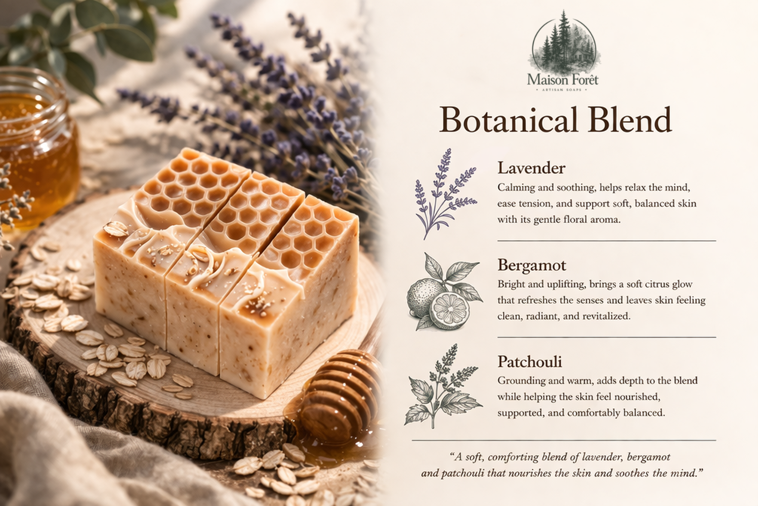 Honey Oat with Shea Butter Artisan Bar Soap