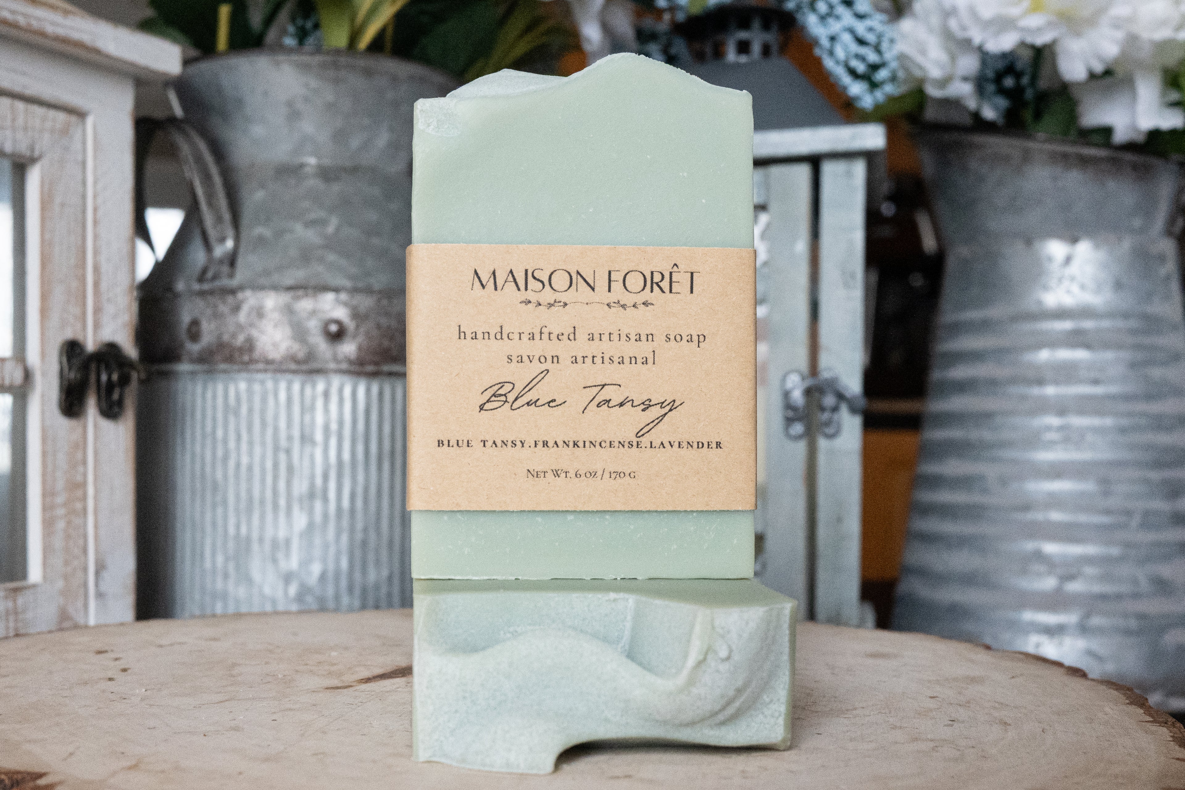 Blue Tansy Frankincense Luxury Artisan Tallow Bar Soap