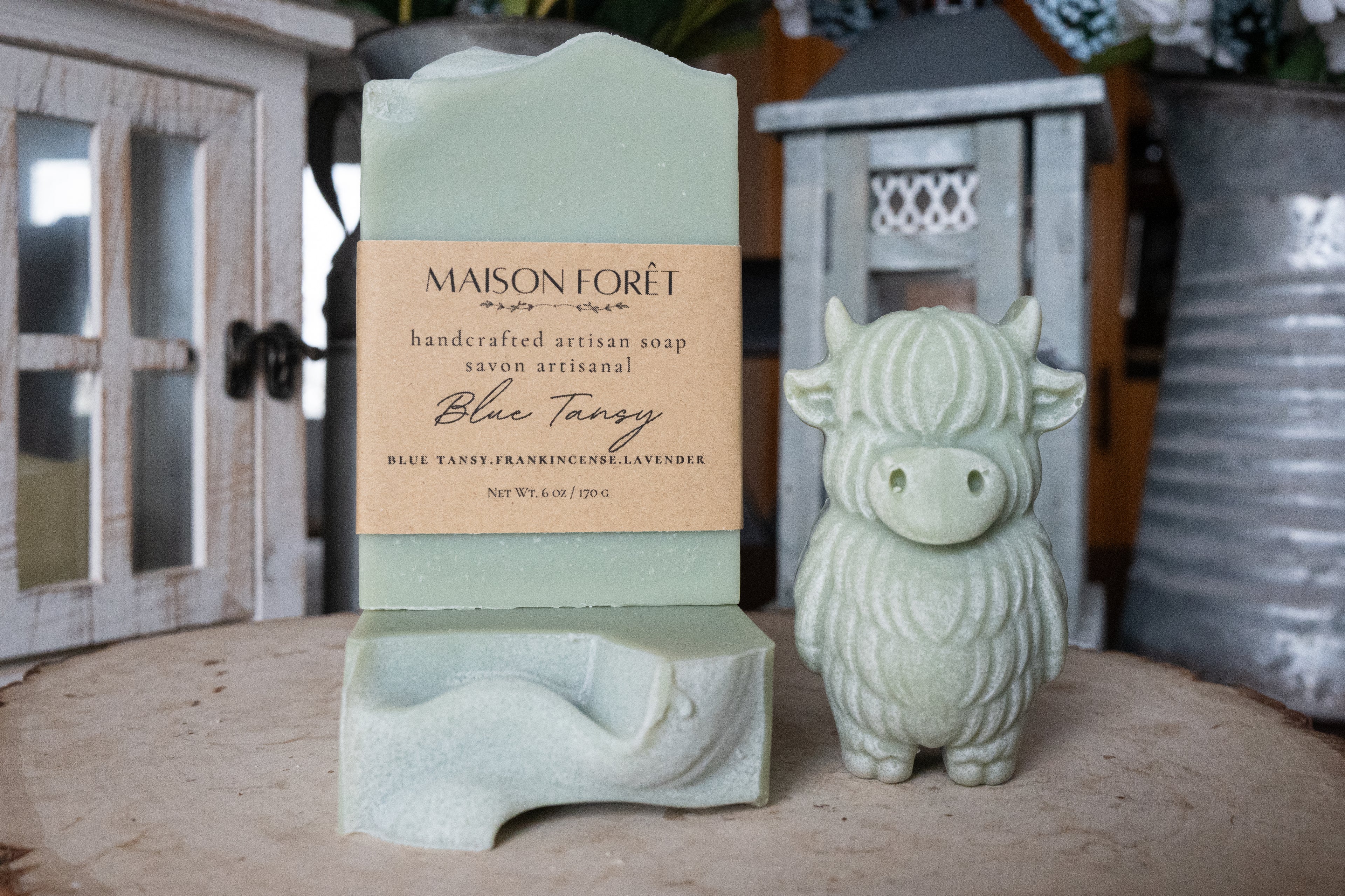 Blue Tansy Frankincense Luxury Artisan Tallow Bar Soap
