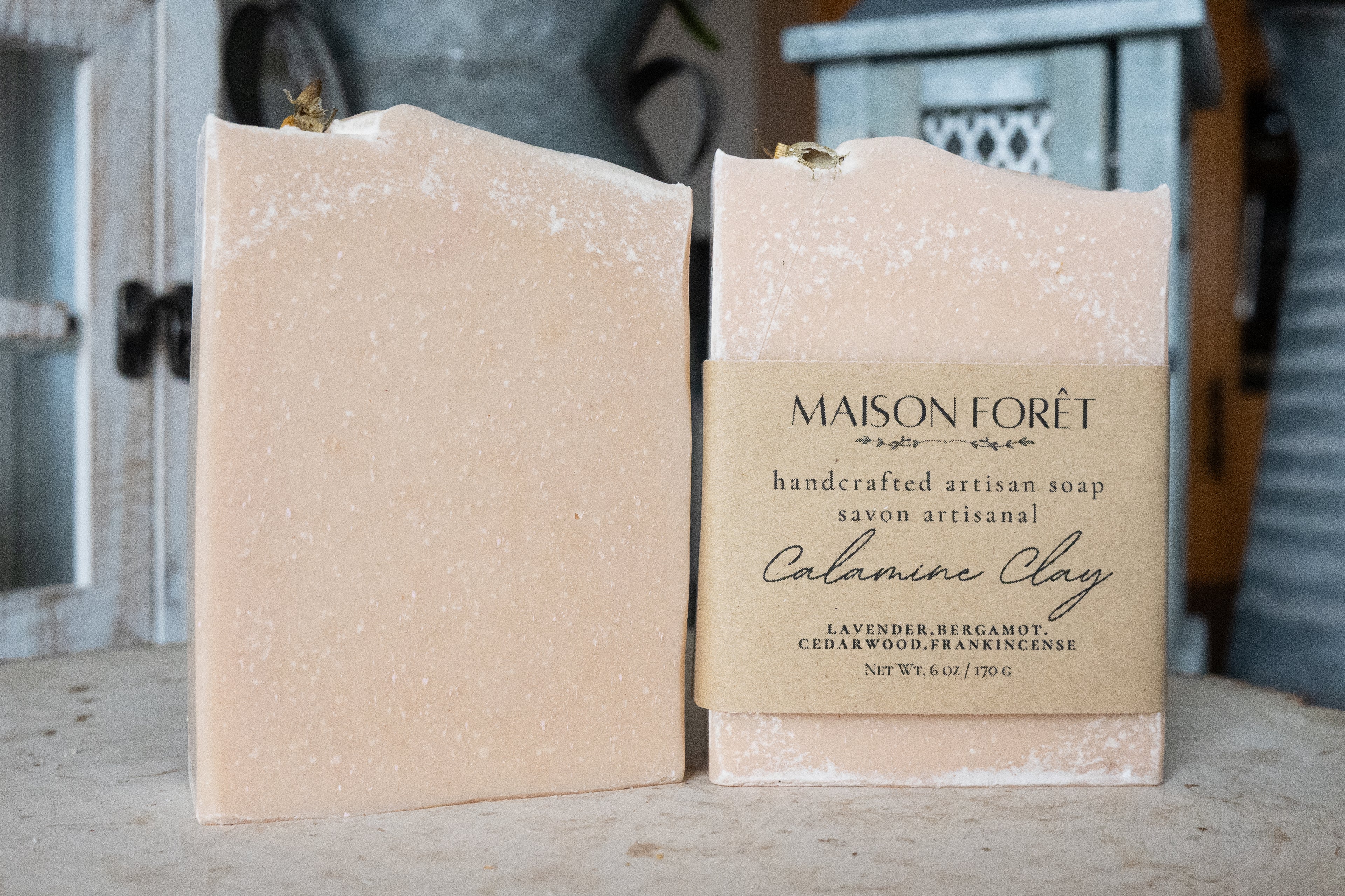 Calamine Clay with Oatmeal and Coconut Milk Artisan Bar Soap