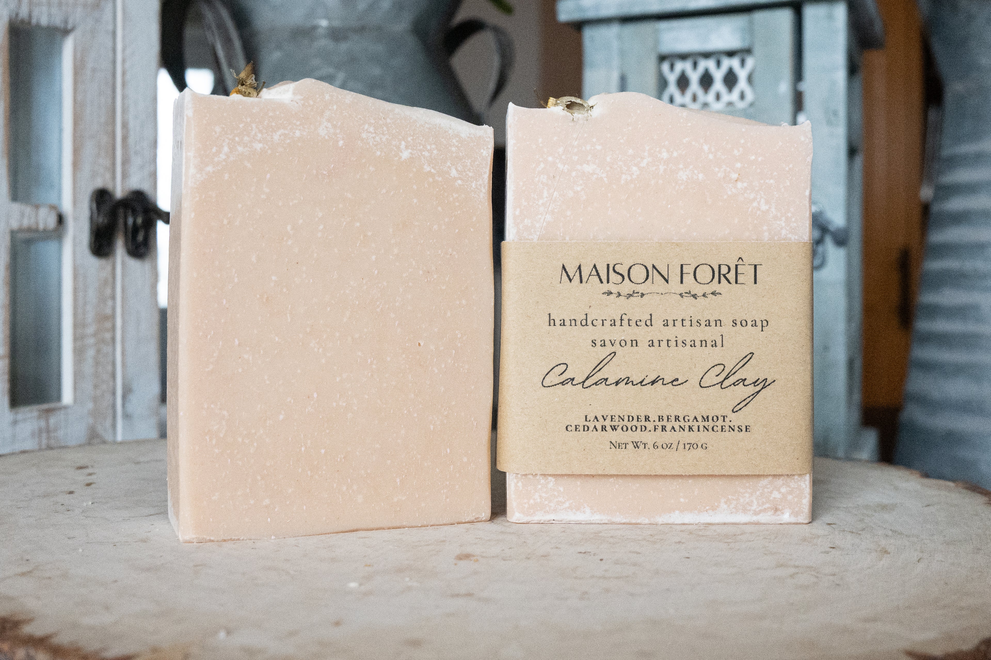Calamine Clay with Oatmeal and Coconut Milk Artisan Bar Soap