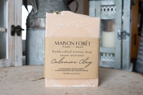 Calamine Clay with Oatmeal and Coconut Milk Artisan Bar Soap