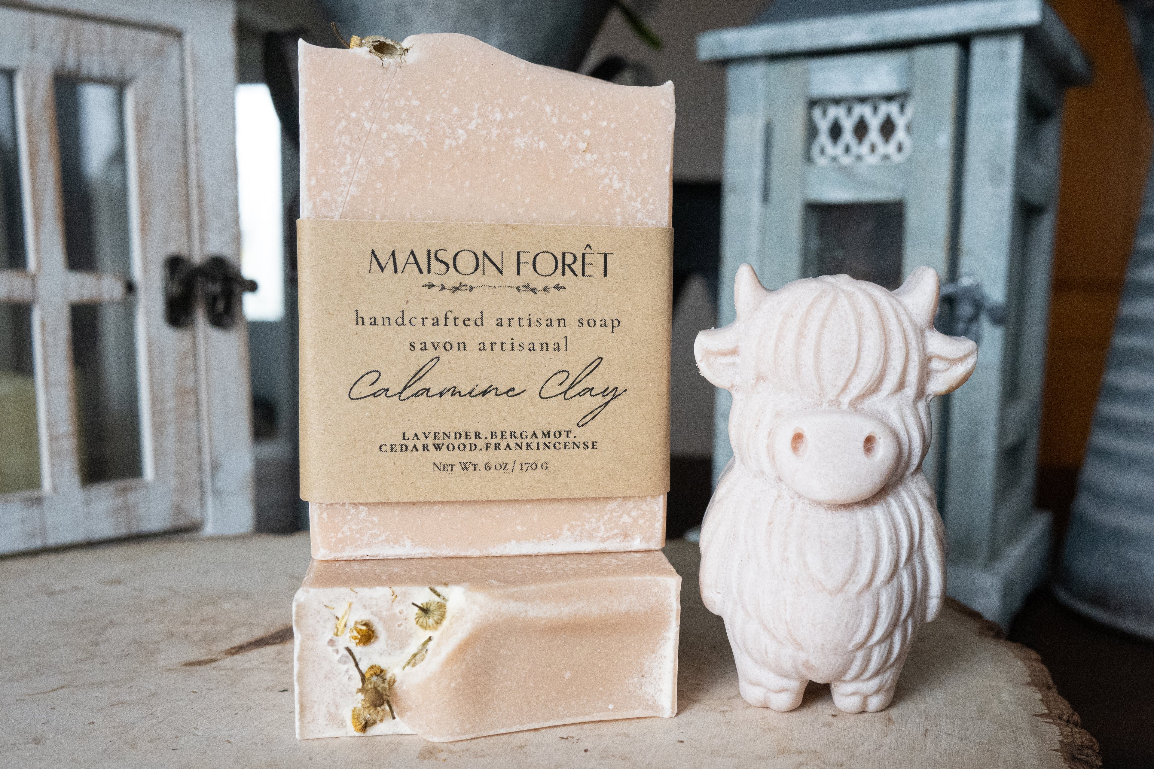 Calamine Clay with Oatmeal and Coconut Milk Artisan Bar Soap